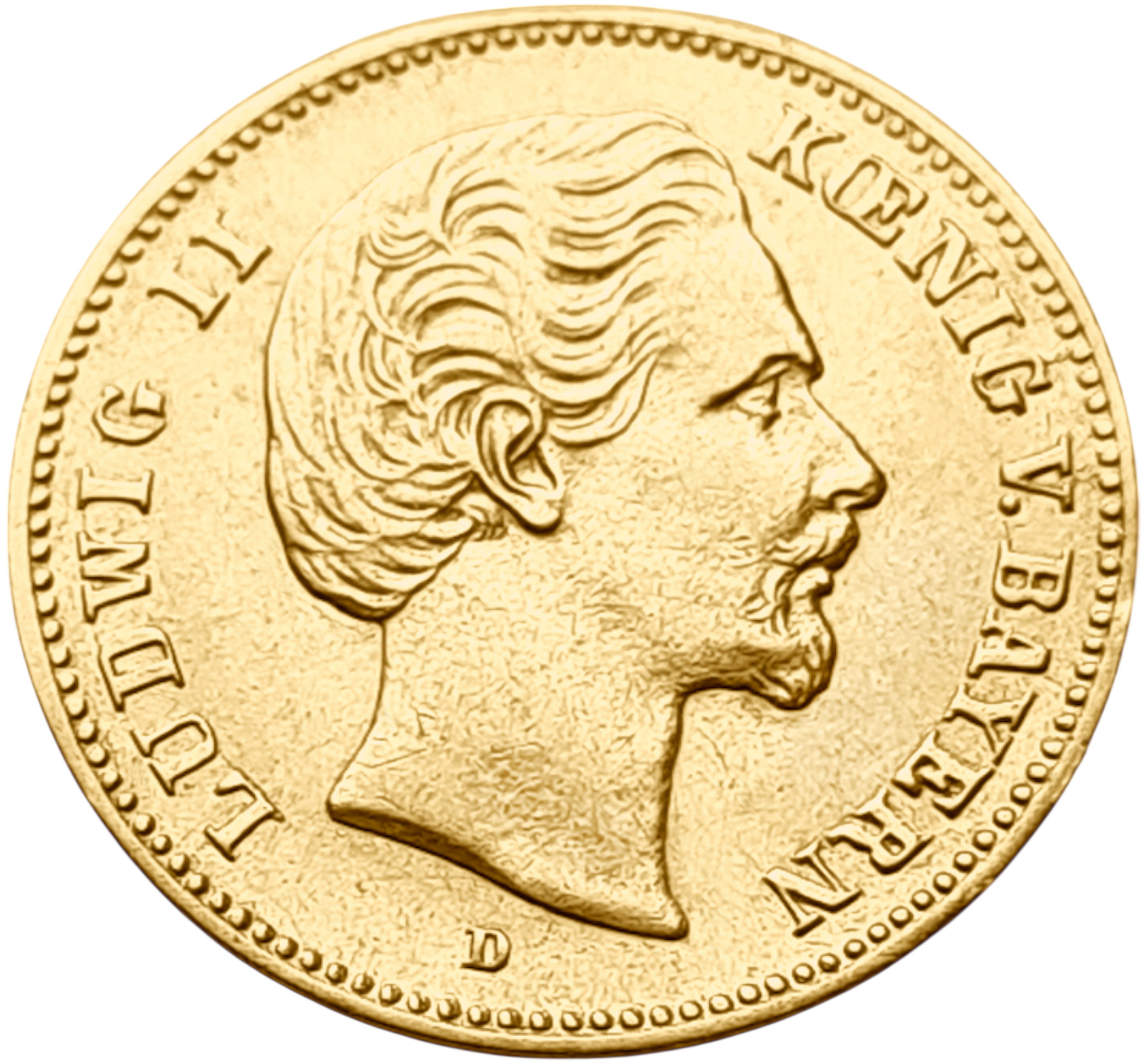 картинка Бавария. 5 Марок 1877 г. Золото. 1.991 г*0.900 0.0576 oz. от магазина Одежда+