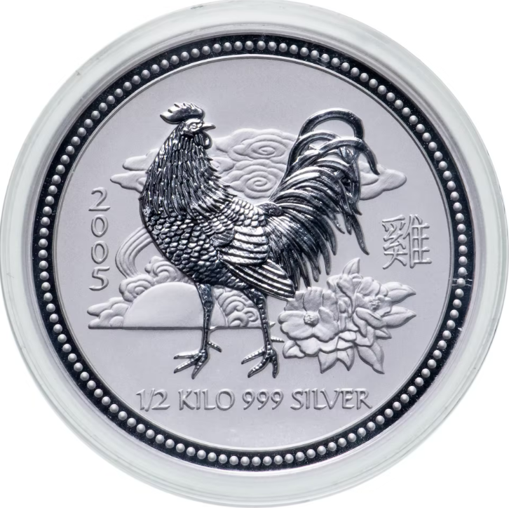 картинка 15 долларов. 2005 г. Лунар. Год петуха. Ag 500 г. от магазина Одежда+