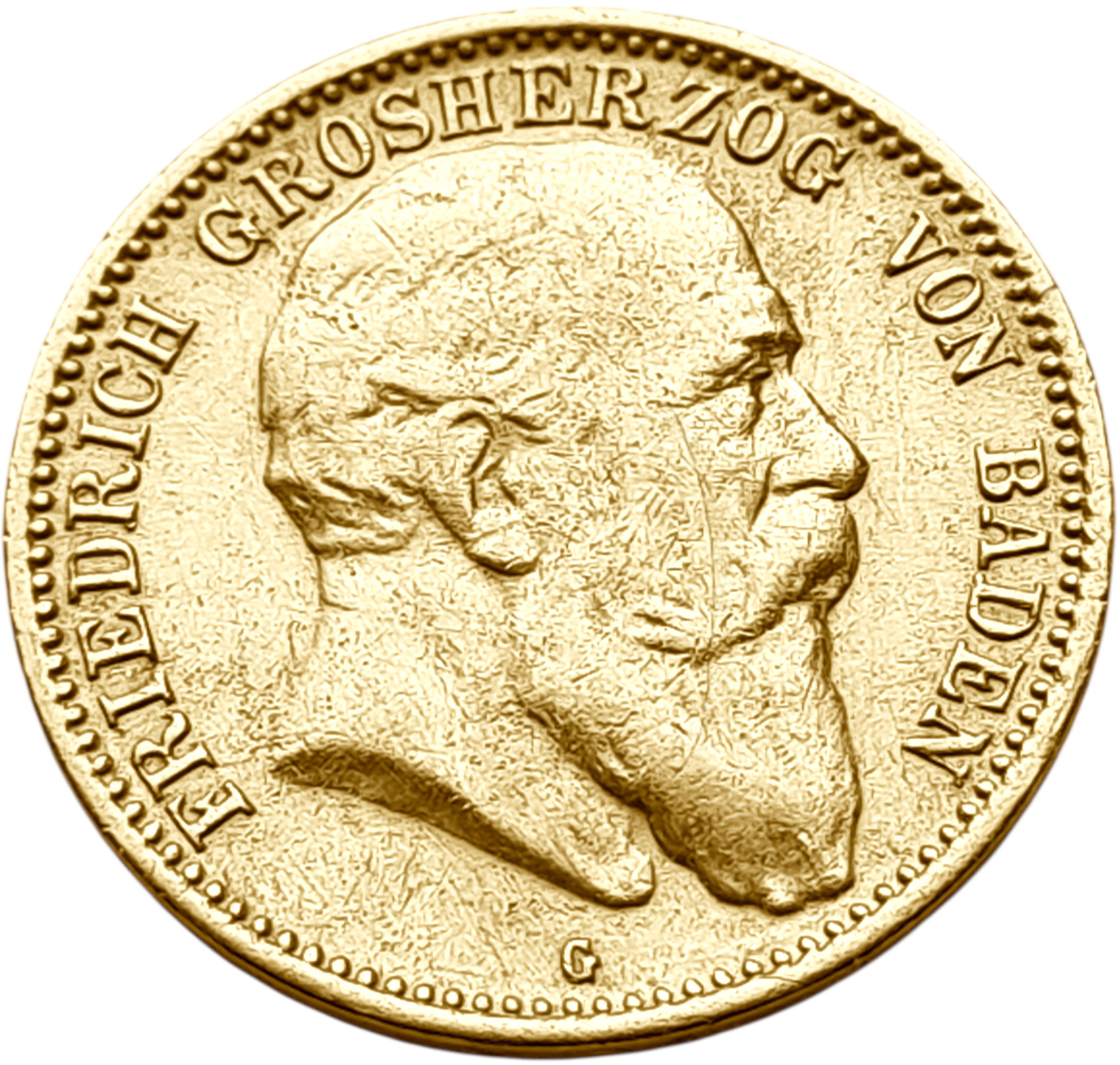 картинка Баден. 10 Марок 1906 г. Золото. 3.982 г*0.900 0.1152 oz. от магазина Одежда+
