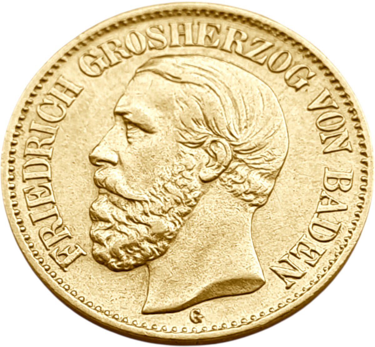 картинка Баден. 10 Марок 1896 г. Золото. 3.982 г*0.900 0.1152 oz. от магазина Одежда+