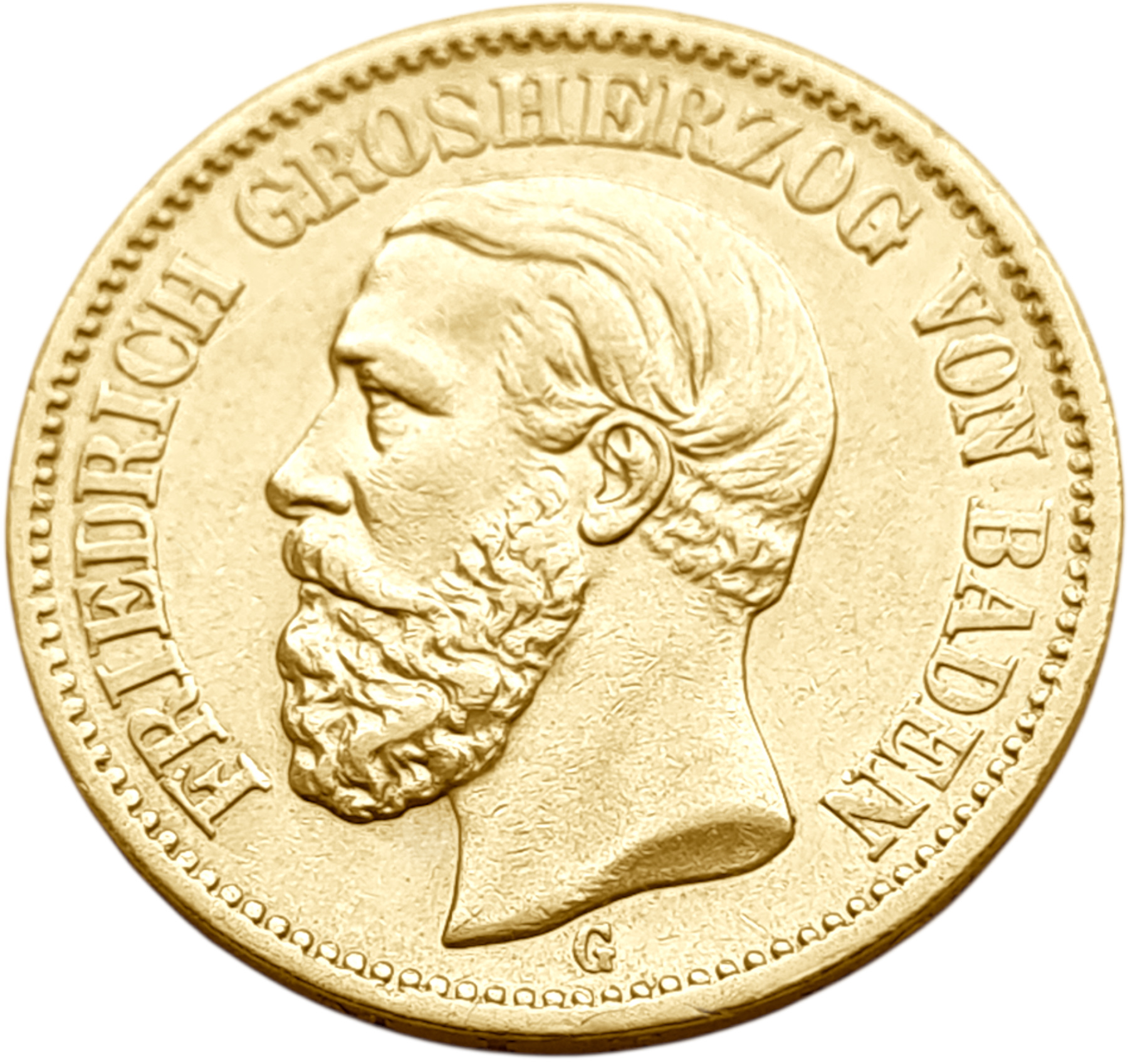 картинка Баден. 20 Марок 1872 г. Золото. 7.965 г*0.900 0.2305 oz. от магазина Одежда+