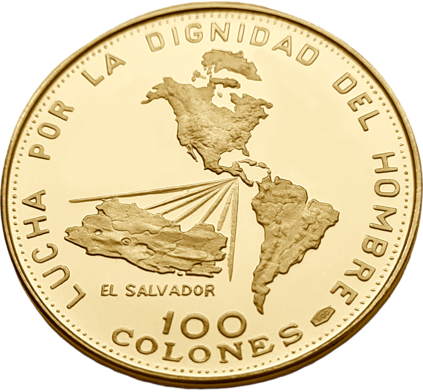 картинка Сальвадор. 100 Колон 1971 г. Золото. 11.8 г*0.900 0.3414 oz. СЛАБ NGC PF 68 ULTRA CAMEO! от магазина Одежда+