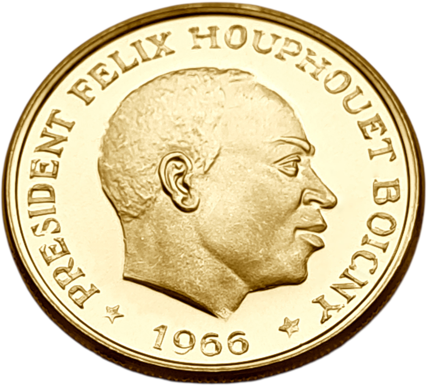 картинка Кот-д'Ивуар. 25 Франков 1966 г. Золото. 8.0 г*0.900 0.2315 oz. от магазина Одежда+