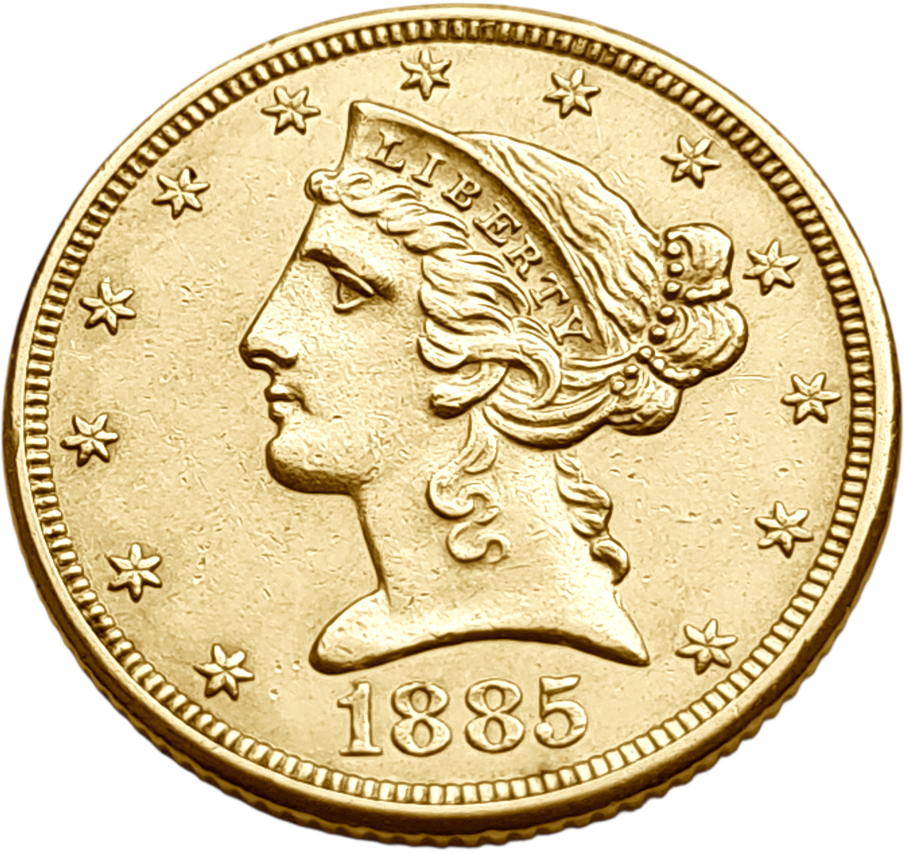 картинка США. 5 Долларов 1885 г. Золото. 8.359 г*0.900 0.2419 oz. от магазина Одежда+