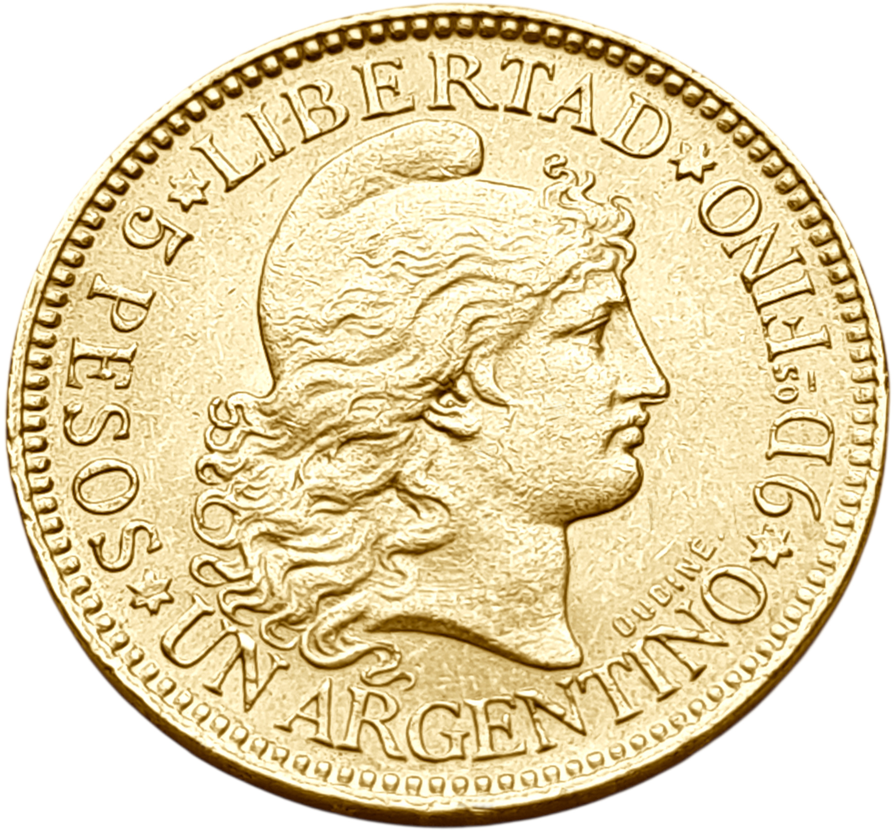 картинка Аргентина. 5 Песо 1896 г. Золото. 8.0645 г*0.900 0.2333 oz. от магазина Одежда+