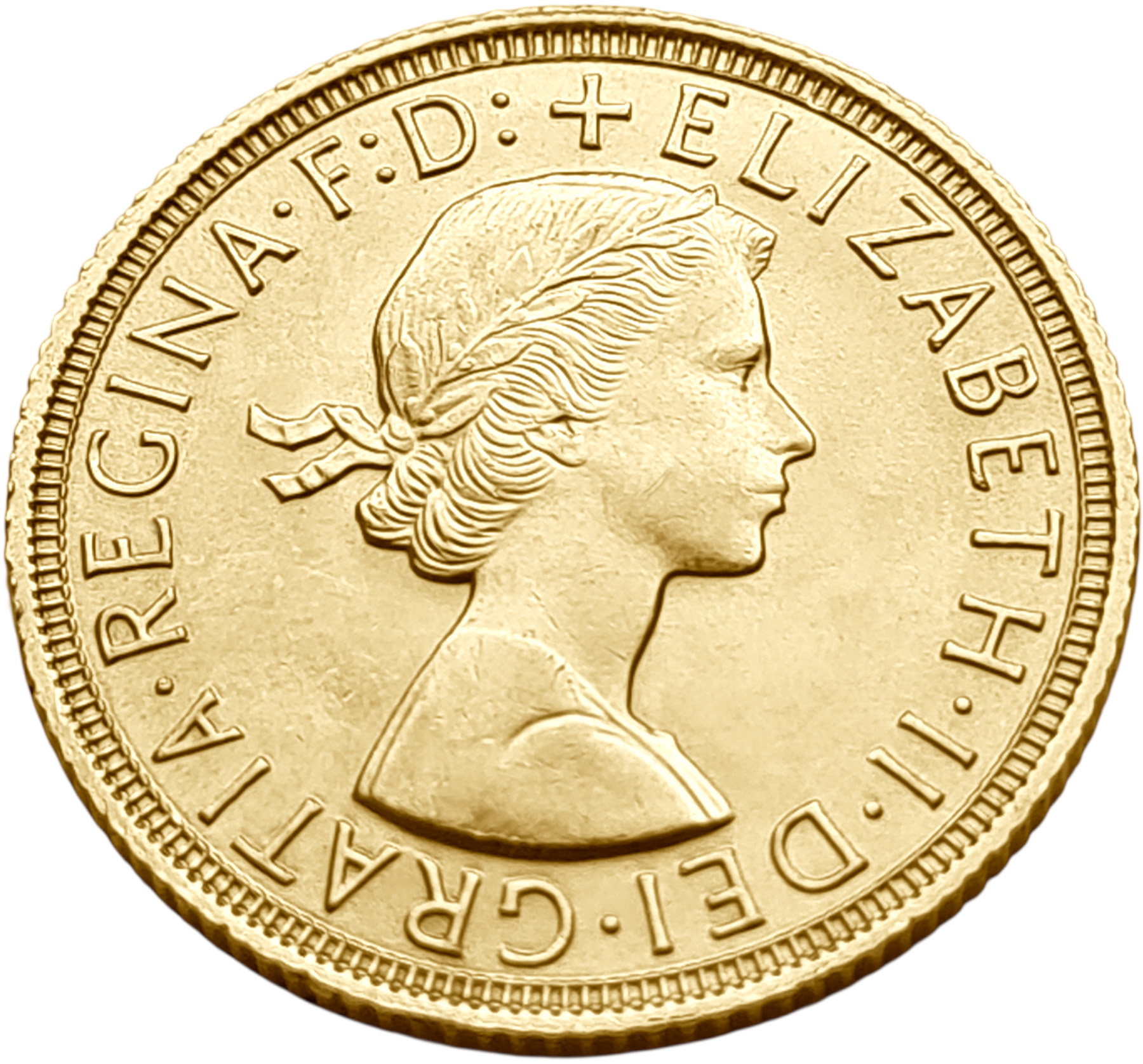 картинка Великобритания. 1 Соверен 1958 г. Золото. 7.99 г*0.9167 0.2355 oz. от магазина Одежда+