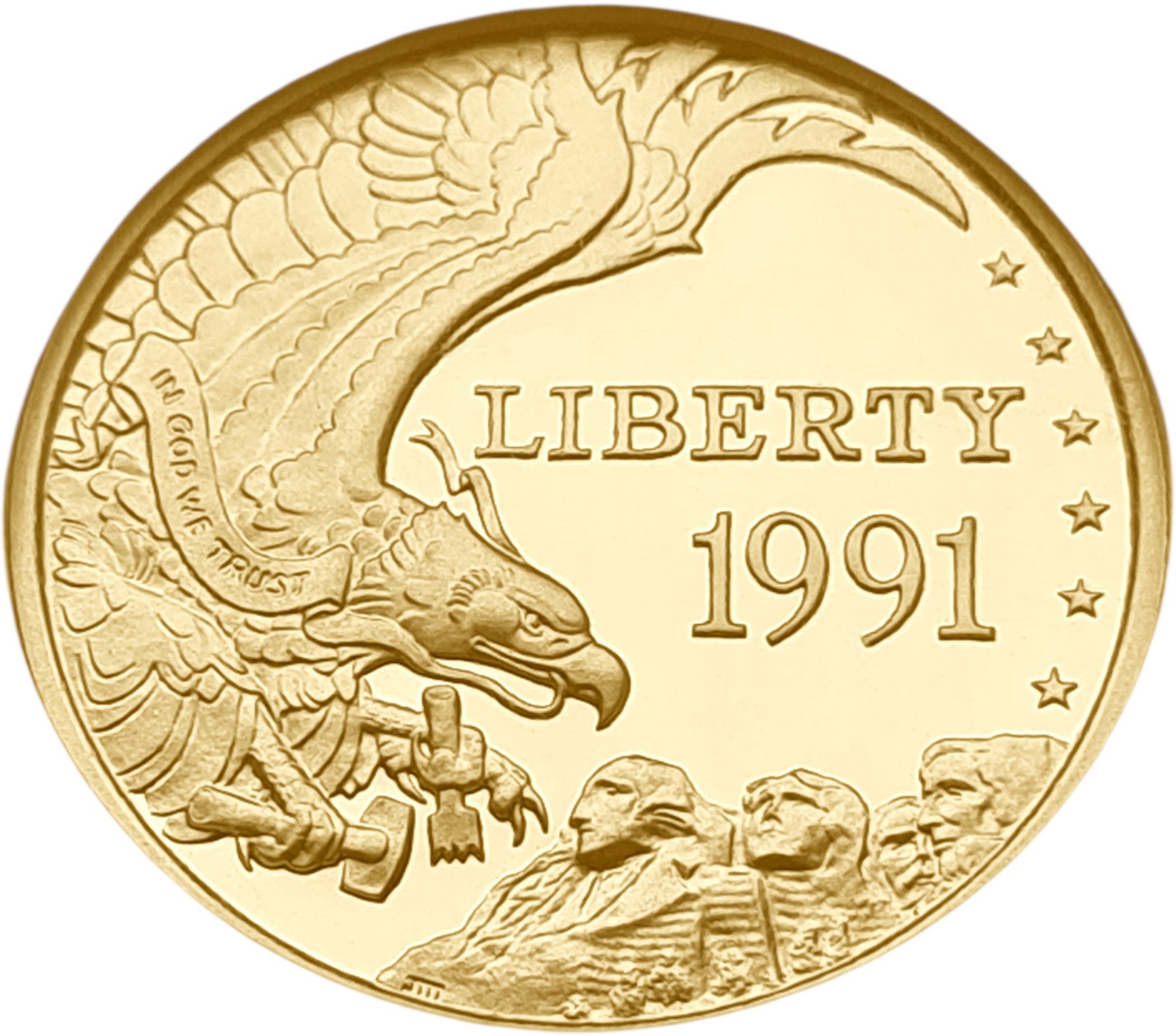картинка США. 5 Долларов 1991 г. Золото. 8.359 г*0.900 0.2419 oz. Рашмор! СЛАБ NGC PF 69 ULTRA CAMEO! от магазина Одежда+