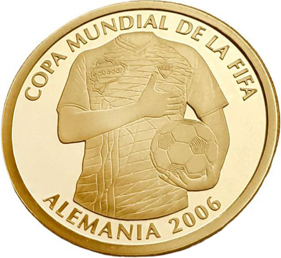 картинка Эквадор. 1 Сукре 2006г. Золото. 6.8г*0.900 0.1968 oz. Чемпионат Мира по Футболу! от магазина Одежда+