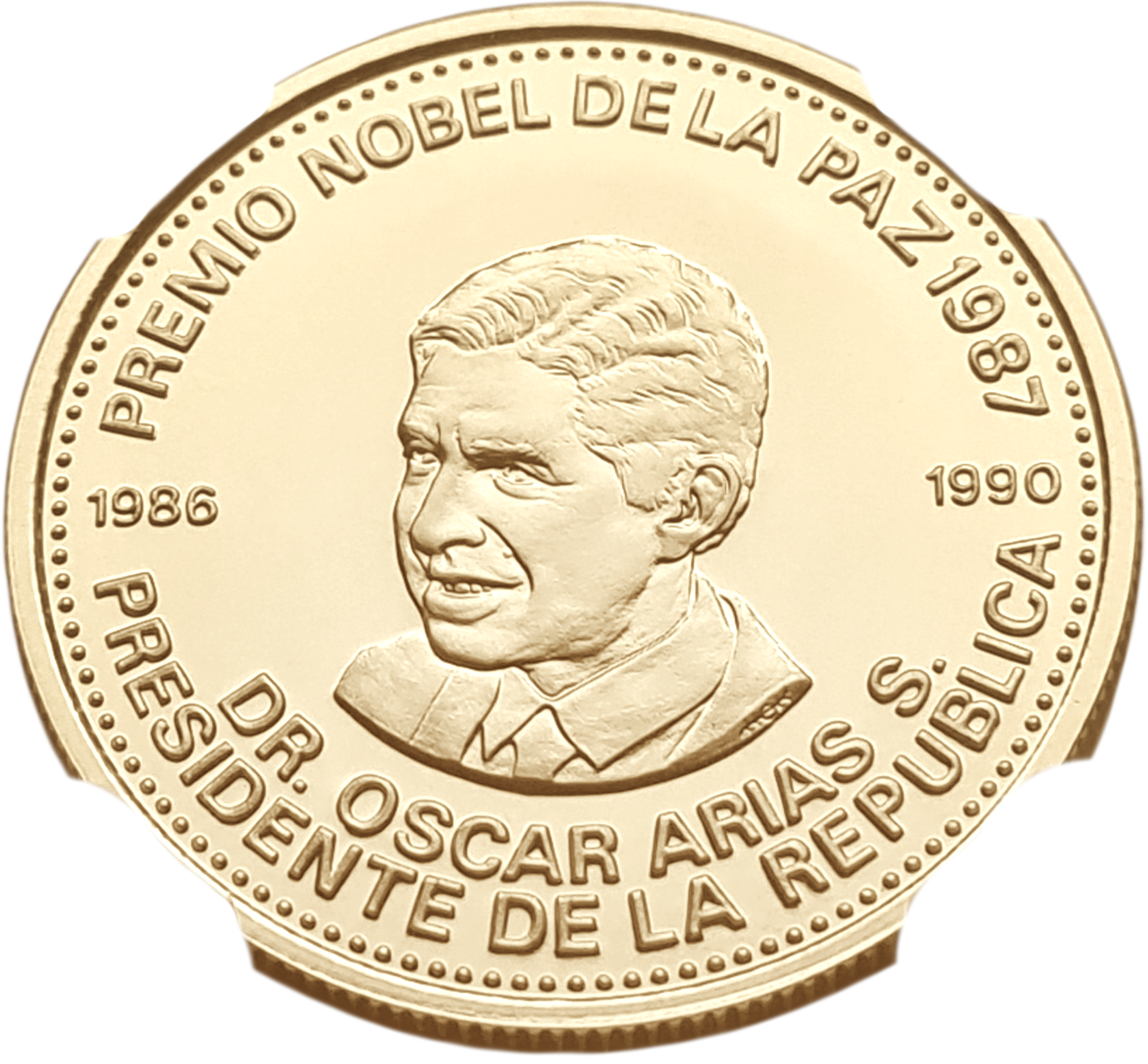 картинка Коста-Рика. 25000 Колон 1987 г. Золото. 15.0 г*0.900 0.434 oz. СЛАБ NGC PF 68 ULTRA CAMEO! от магазина Одежда+