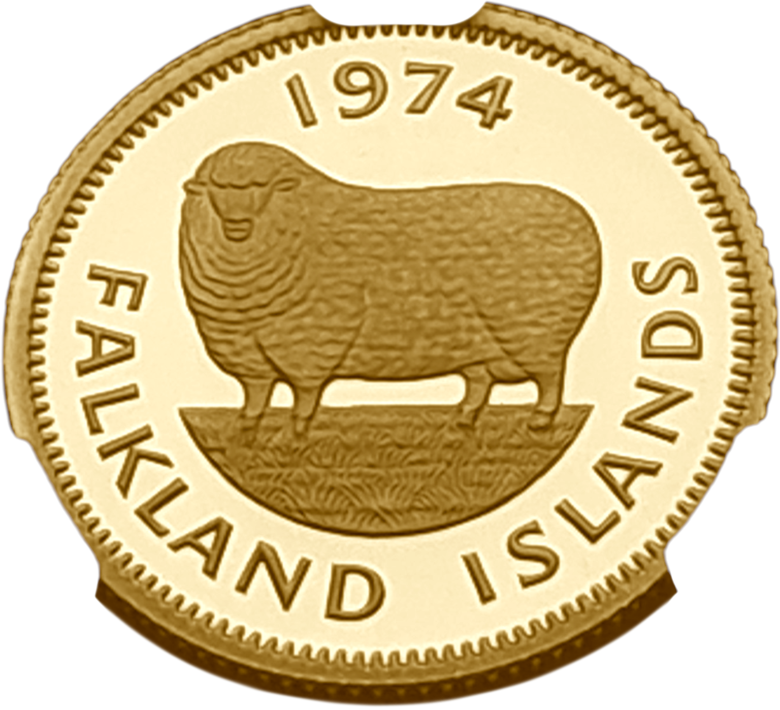 картинка Фолкленды. 1 Фунт 1974 г. Золото. 7.99 г*0.917 0.2356 oz. СЛАБ CPRC PF 66 ULTRA CAMEO! от магазина Одежда+