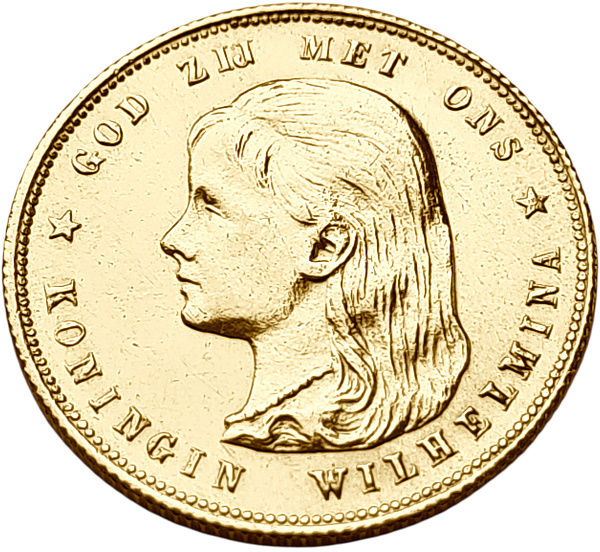 картинка Нидерланды. 10 Гульденов 1897 г. Золото. 6.729 г*0.900 0.1947 oz. от магазина Одежда+