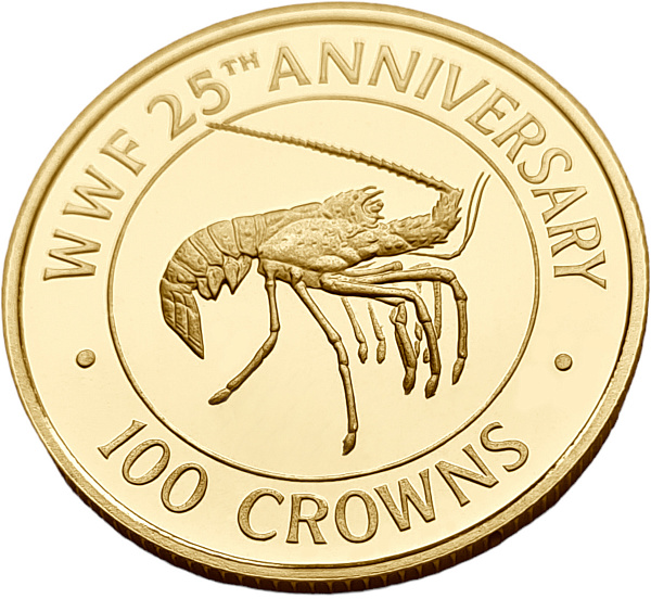 картинка Теркс и Кайкос. 100 Крон 1988 г. Золото. 10.0 г*0.917 0.2948 oz. Пруф! от магазина Одежда+