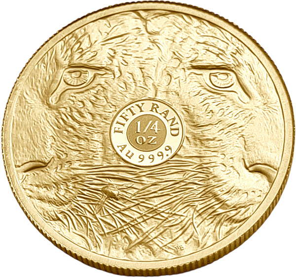 картинка ЮАР. 50 Рандов 2026 г. Золото. 7.78 г*0.9999 0.25 oz. Большая Пятерка! Леопард! СЛАБ ННР PF 70! от магазина Одежда+ 2