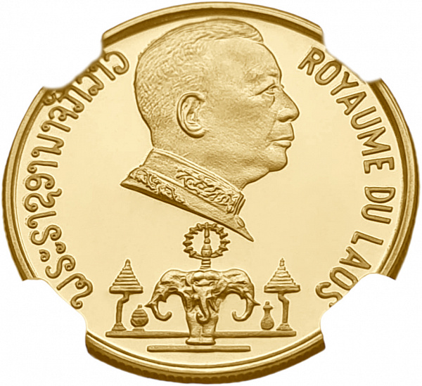 картинка Лаос. 100 000 Кипов 1975г. Золото. 7.32г*0.900 0.2118 oz. ТИРАЖ 100 ЭКЗ! СЛАБ NGC PF 65 ULTRA CAMEO! от магазина Одежда+ 2