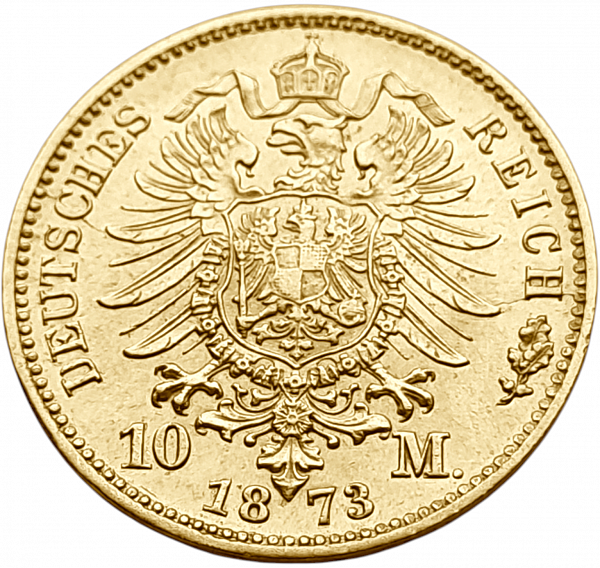 картинка Вюртемберг. 10 Марок 1873 г. Золото. 3.982 г*0.900 0.1152 oz. от магазина Одежда+ 2