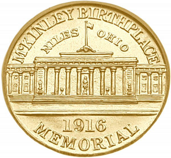 картинка США. 1 Доллар 1916 г. Золото. 1.672 г*0.900 0.0484 oz. Мак-Кинли! СЛАБ PCGS MS 62! от магазина Одежда+ 2