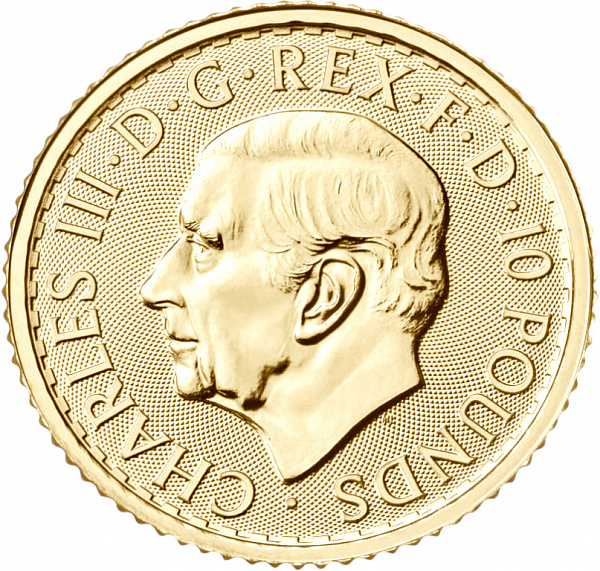 картинка Великобритания. 10 Фунтов 2025 г. Золото. 3.11 г*0.9999 0.1 oz. Лев и Орел! от магазина Одежда+ 2