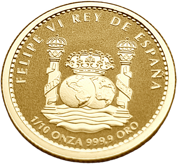 картинка Испания. 15 Центов 2024 г. Золото. 3.111 г*0.9999 0.1 oz. Андалузская Лошадь! от магазина Одежда+ 2