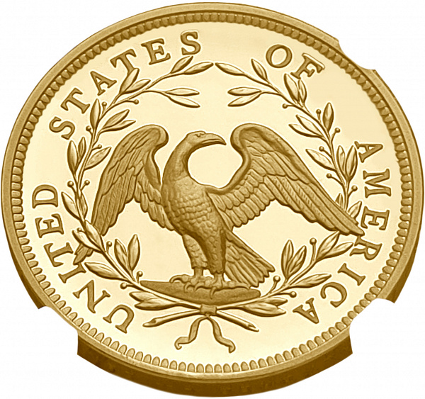 картинка США. 1 Доллар 2024 г. Золото. 31.1035 г*0.9999 1.0 oz. Свобода-Распущенные Волосы! Высокий Рельеф! СЛАБ NGC PF 70 ULTRA CAMEO! от магазина Одежда+ 2