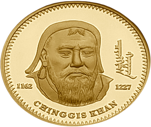 картинка Монголия. 10 000 Тугриков 2002 г. Золото. 31.104 г*0.9999 1.0 oz. Чингисхан! СЛАБ NGC PF 70! от магазина Одежда+