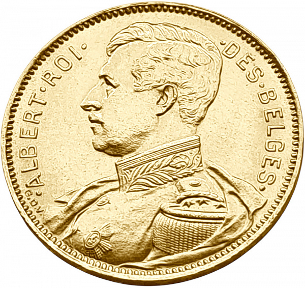 картинка Бельгия. 20 Франков 1914 г. Золото. 6.4516 г*0.900 0.1867 oz. от магазина Одежда+