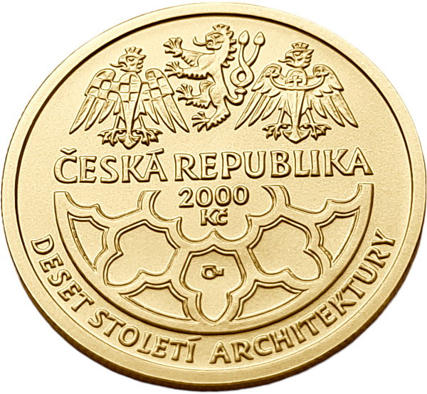 картинка Чехия. 2000 Крон 2001 г. Золото 6.22 г*0.9999 0.2 oz. Десять Веков Архитектуры! Готика! от магазина Одежда+ 2