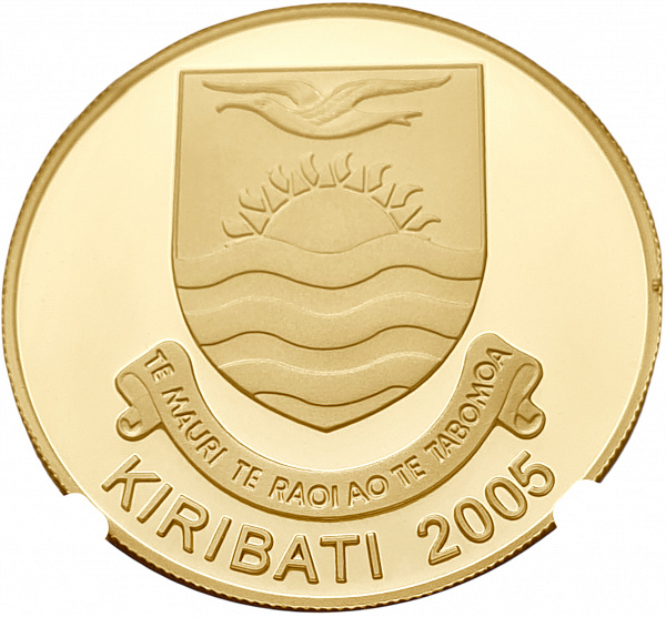 картинка Кирибати. 200 Долларов 2005г. Золото. 31.11 г*0.999 1.0 oz. Рождество! Тираж 500 ШТ! СЛАБ NGC PF69 ULTRA CAMEO! от магазина Одежда+ 2