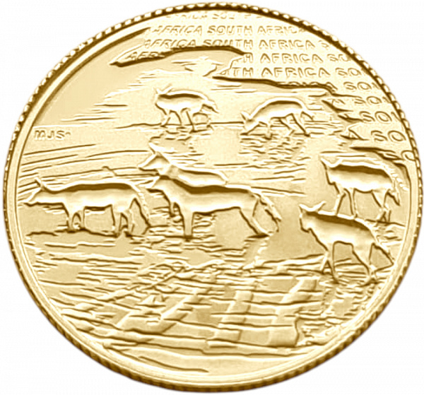 картинка ЮАР. 10 Рандов 2012 г. Золото. 3.11 г*0.9999 0.1 oz. Африканский Волк! от магазина Одежда+ 2