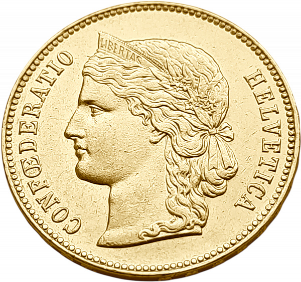 картинка Швейцария. 20 Франков 1896 г. Золото. 6.452 г*0.900 0.1867 oz. от магазина Одежда+