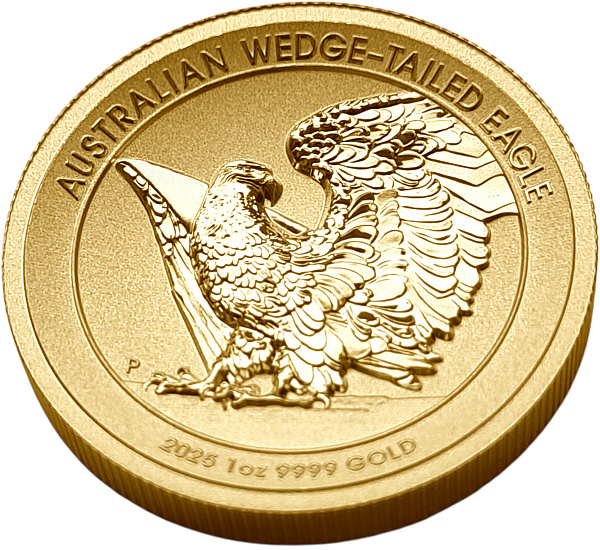 картинка Австралия. 100 Долларов 2025 г. Золото. 31.107 г* 0.9999 1.0 oz. Орел! Сертификат! Ультравысокий Рельеф! от магазина Одежда+