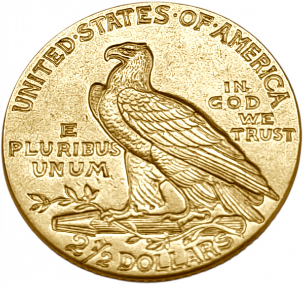 картинка США. 2 1/2 Доллара 1915 г. Золото. 4.18г*0.900 0.121 oz. от магазина Одежда+ 2