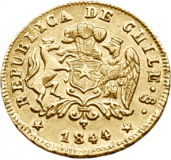 картинка Чили. 1 Эскудо 1844 г. Золото. 3.3 г*0.875 0.0928 oz. от магазина Одежда+ 2