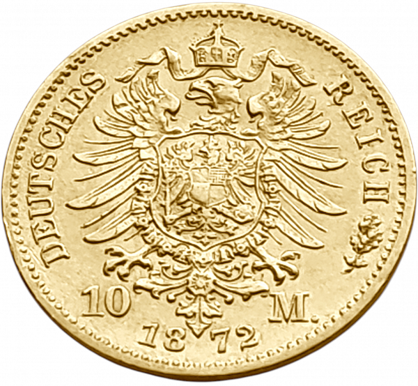 картинка Саксония. 10 Марок 1872 г. Золото. 3.982 г*0.900 0.1152 oz. от магазина Одежда+ 2