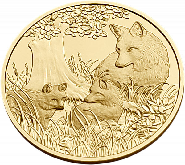 картинка Австрия. 100 Евро 2016 г. Золото. 16.23 г*0.986 0.5145 oz. Дикая Природа! Лиса! Сертификат! от магазина Одежда+ 2