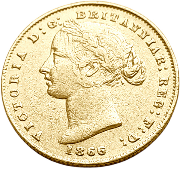 картинка Австралия. 1 Соверен 1866 г. Золото. 7.99 г*0.917 0.2355 oz. (S). от магазина Одежда+ 2