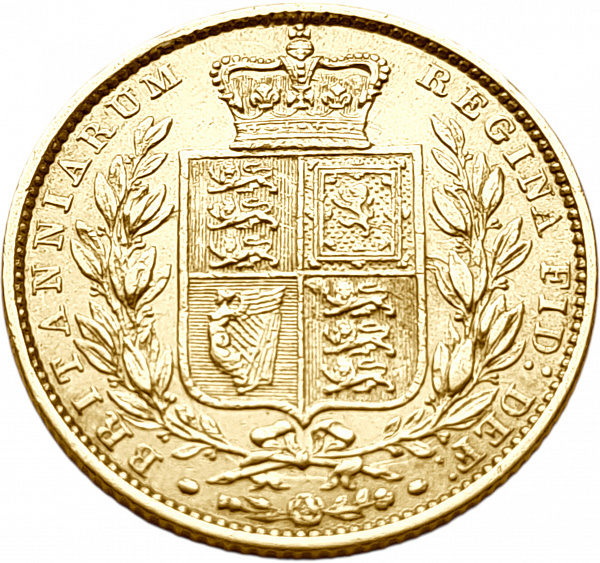 картинка Великобритания. 1 Соверен 1852 г. Золото. 7.99 г*0.9167 0.2355 oz. от магазина Одежда+ 2