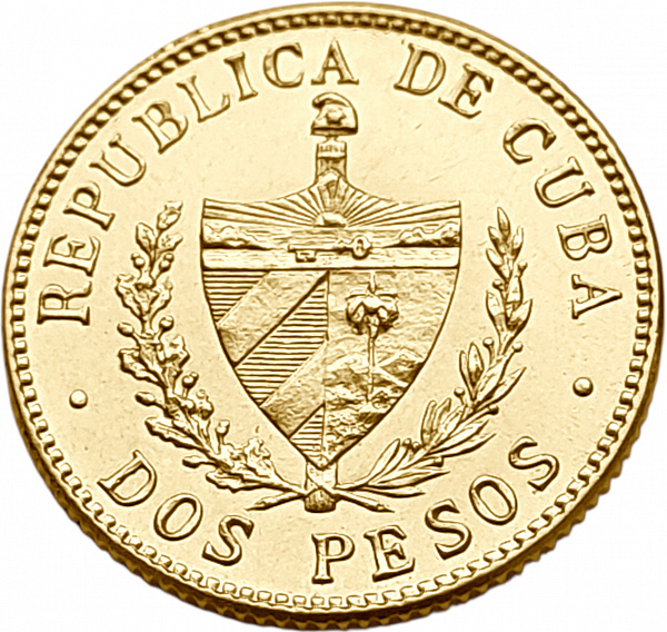 картинка Куба. 2 Песо 1916 г. Золото. 3.3436 г*0.900 0.0967 oz. от магазина Одежда+ 2