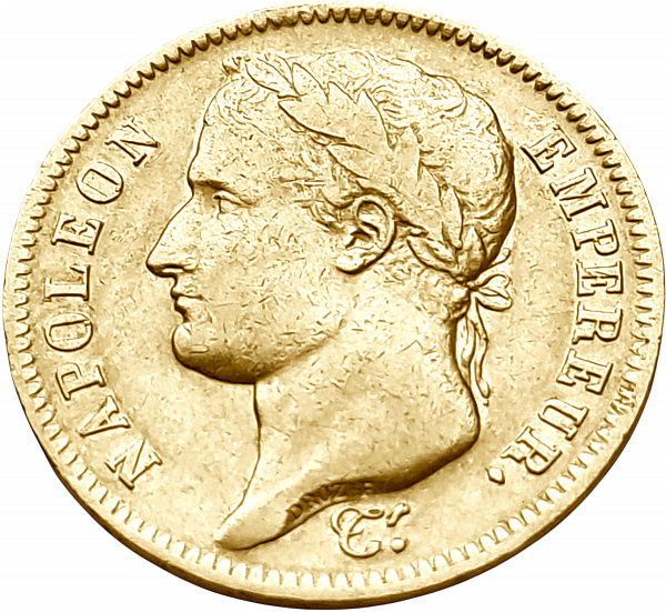 картинка Франция. 40 Франков 1812 г. Золото. 12.9039 г*0.900 0.3734 oz. от магазина Одежда+