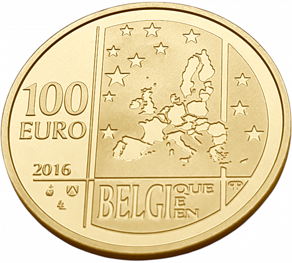 картинка Бельгия. 100 Евро 2016г. Золото. 15.55 г*0.999 0.5 oz. Героиня Сопротивления! ТИРАЖ 300 ШТ! от магазина Одежда+ 2