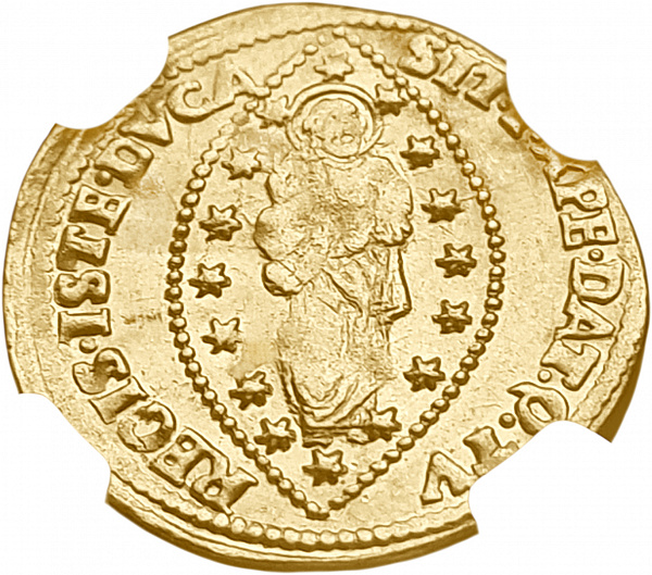 картинка Венеция. 1 Цехин 1741-52 г. Золото. 3.46 г*0.999 0.1111 oz. СЛАБ NGC MS 62!!! от магазина Одежда+ 2