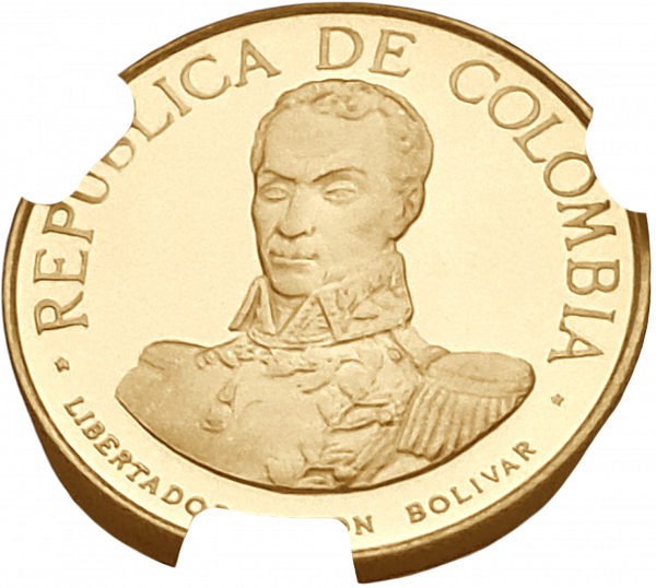 картинка Колумбия. 100 Песо 1969 г. Золото. 4.3 г*0.900 0.1244 oz. СЛАБ CPRC PF 66 ULTRA CAMEO! от магазина Одежда+ 2