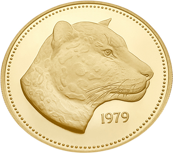 картинка Панама. 500 Бальбоа 1979 г. Золото. 41.7 г*0.900 1.2066 oz. Ягуар! СЛАБ NGC PF 69 ULTRA CAMEO! от магазина Одежда+