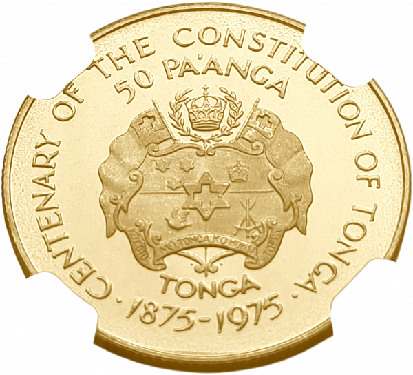 картинка Тонга. 50 Паанга 1975г. Золото. 10 г*0.917 0.2948 oz. 105 ЭКЗ! СЛАБ NGC PF 68 ULTRA CAMEO! от магазина Одежда+ 2