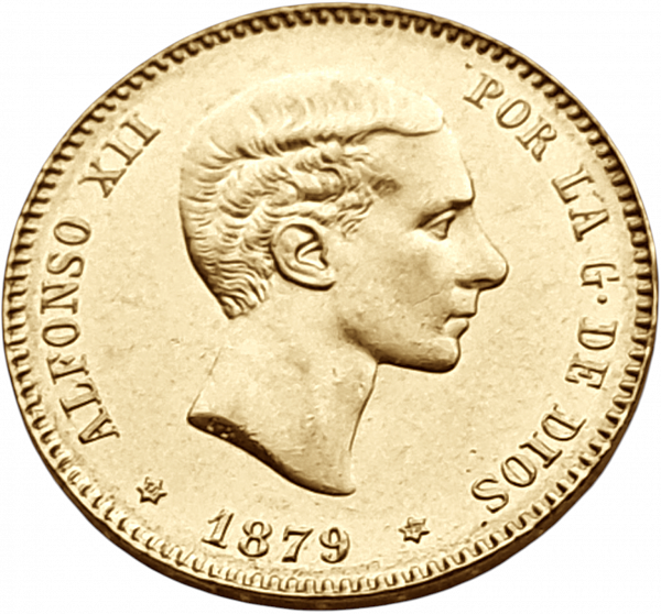картинка Испания. 25 Песет 1879 (1879) г. Золото. 8.0645 г*0.900 0.2333 oz. от магазина Одежда+