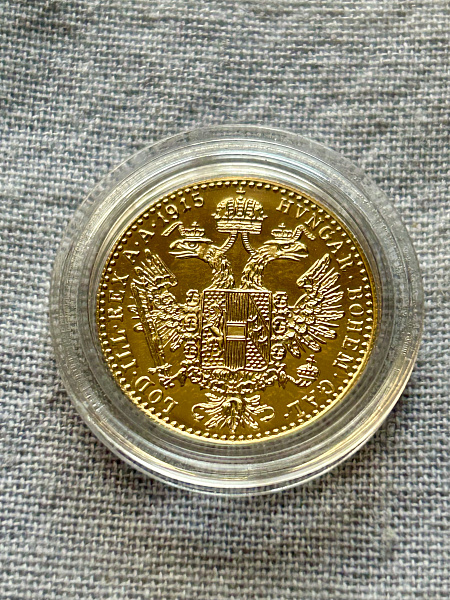 картинка 1 дукат. Австрия. 1915 г. рестрайк.  Au 3.45  г. от магазина Одежда+ 2
