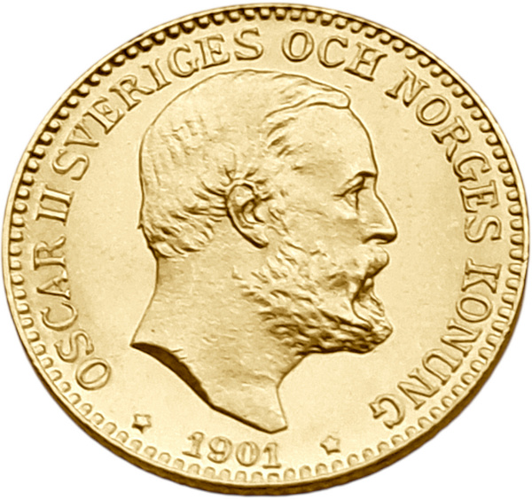 картинка Швеция. 10 Крон 1901 г. Золото. 4.4803 г*0.900 0.1296 oz. от магазина Одежда+